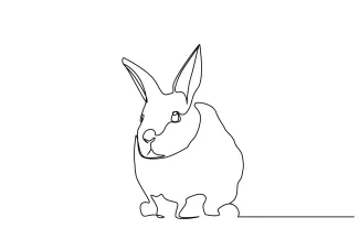 Simple Rabbit Drawing in One Line: Learn to Draw Popular Forest Animals
