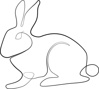 Rabbit Simple Rabbit Drawing in One Line: Great for Practicing Basic Animal Shapes