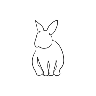 Easy One-Line Rabbit Drawing: Great for Practicing Curved and Simple Lines