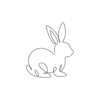 Rabbit Learn to Draw a Rabbit with One Line: Simple Animal Art for All Ages