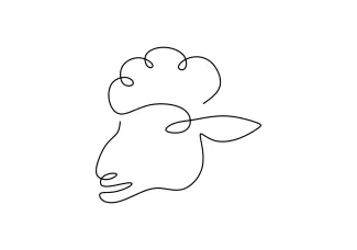 Sheep One-Line Sheep Drawing: Practice Easy Animal Art with Simple Shapes