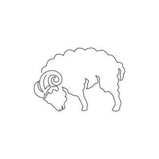 Sheep Quick One-Line Sheep Drawing: Practice Animal Outlines with Simple Art Techniques