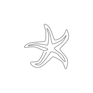 Sea star simple line sketch Simple sea star outline from single continuous line