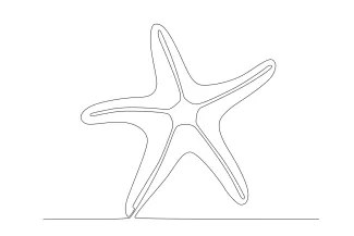 Easy starfish ocean drawing Starfish from ocean floor made using one line drawing