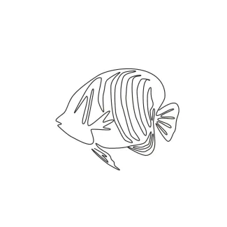 Adorable regal angelfish Adorable Regal Angelfish One-Line Drawing: Easy Ocean Art for Confident Beginners