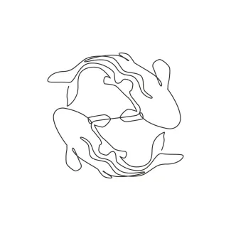 Cute beauty koi fish Koi Fish Drawing in One Line: Focus on Clean Curves and a Calming Animal Subject