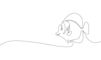 Fish One-Line Drawing of a Fish: Simple Ocean Art for All Skill Levels