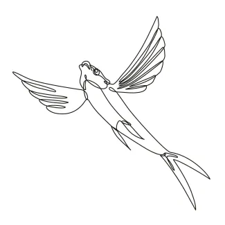 Easy Fish Drawing in One Line: Great for Practicing Animal Basics and Fins