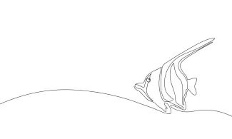 Fish Easy Fish One-Line Drawing: Great for Learning Smooth Ocean Shapes