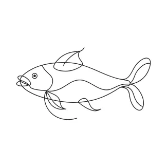 One-Line Fish Drawing: Sketch Unique Features like Whiskers in One Stroke