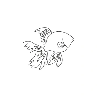 Cute goldfish Cute Goldfish One-Line Drawing: Build Drawing Confidence with a Familiar Sea Friend