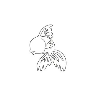 Funny goldfish Funny Goldfish in One Line: Draw Playful Curves with a Familiar Pet Fish