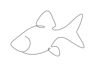 Simple Goldfish One-Line Drawing: Fun and Relaxing for Young Artists