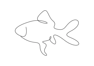 Goldfish One-Line Sketch: Practice Symmetry and Smooth Movement