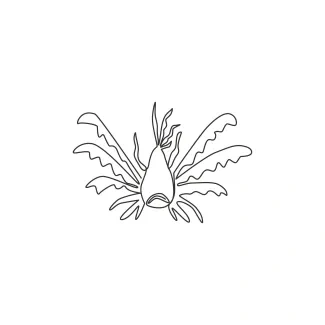 One-Line Lionfish Drawing: Practice Bold Sea Shapes with Exotic Fins and Spikes