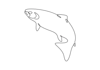 One-Line Drawing of a Salmon: Improve Coordination by Drawing Fish Easily