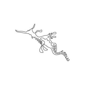 Cute leafy seadragon Cute Leafy Seadragon in One Line: Practice Nature-Inspired Sea Forms with One Line