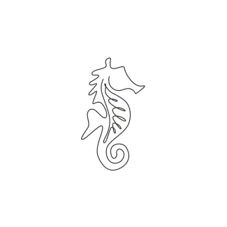 Cute seahorse Cute Seahorse in One Line: Explore Curves and Small Details in a Sea Creature