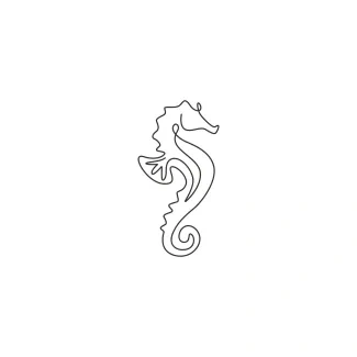 Seahorse Seahorse One-Line Drawing: Practice Tiny Sea Animal Forms with Simple Lines