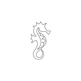 Seahorse Seahorse Drawing in One Line: Study Tiny Animal Forms Through Simple Outlines