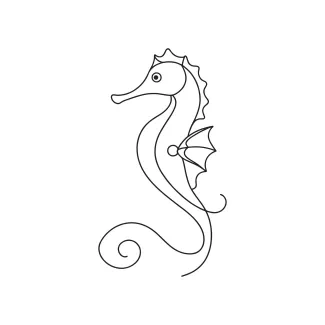 Seahorse One-Line Drawing: Develop Patience with Curved Delicate Forms