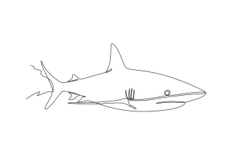 Sea Shark Sea Shark One-Line Drawing: Learn to Draw Simple Ocean Creatures Easily
