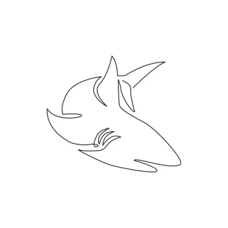 Aggressive shark Draw an Angry Shark in One Line: Study Fierce Shapes and Motion in a Sea Creature