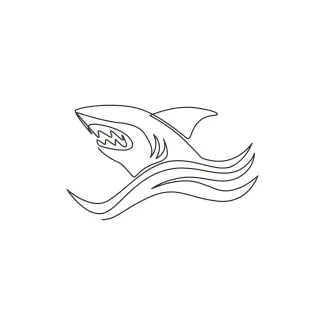 Aggressive shark Aggressive Shark in One Line: Practice Sharp Angles and Dynamic Animal Expression
