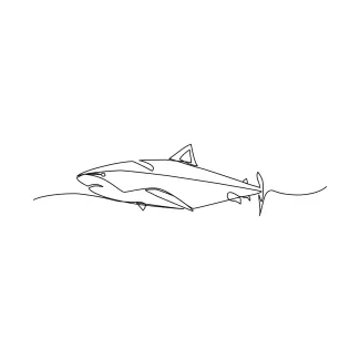 Shark Shark One-Line Drawing: Learn Strong Ocean Shapes with One Simple Outline