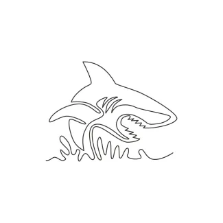 One-Line Ocean Shark Drawing: Learn Simple Curves and Bold Animal Design