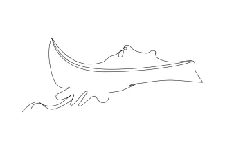 Stingray One-Line Stingray Drawing for Beginners: Easy Animal Shapes for Practice