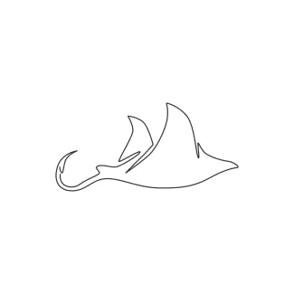 Adorable stingray One-Line Adorable Stingray Drawing: Build Line Precision with a Gentle Sea Animal