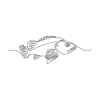 Tropical fish Tropical Fish in One Line: Build Drawing Skills with Decorative Ocean Shapes