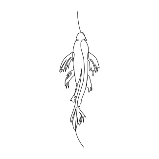 Tropical fish One-Line Drawing of a Tropical Fish: Enjoy Simple Practice with Unique Shapes