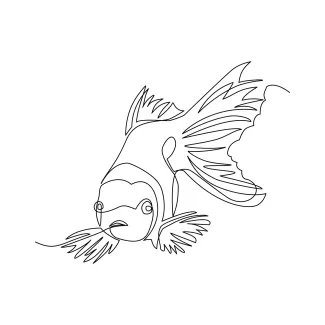Tropical fish Tropical Fish One-Line Drawing: Practice Fun Sea Animal Shapes with Curves