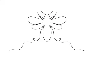 Bee One Line Drawing of a Bee: Easy Insect Art for Beginners