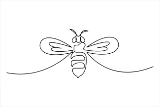 Honey Bee Honey Bee One Line Drawing: Practice Nature Art with Simple Lines