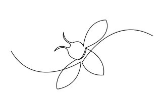 Bee Abstract Abstract Bee One Line Drawing: Explore Creative Shapes in Insect Art