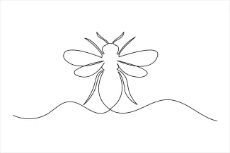 Honey Bee One Line Drawing of a Honey Bee: Fun Practice for Young Artists