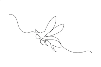 Flying Bee in One Line: Quick and Fun Insect Drawing for Beginners