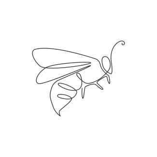 One Line Bee Sitting Still: A Simple Drawing Activity