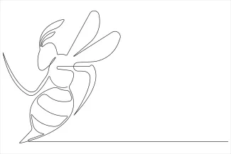 "One Line Wasp Drawing: Capturing Precision and Motion with Minimalist Techniques"
