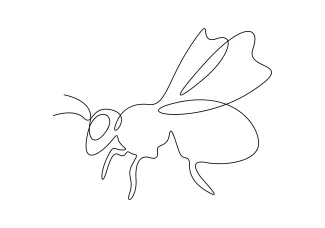 "Continuous Line Honey Bee Art: Capturing Nature's Pollinator with Minimalist Style"