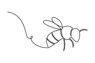 Bee "One Line Bee Art: Capturing Motion and Purpose with Minimalist Techniques"