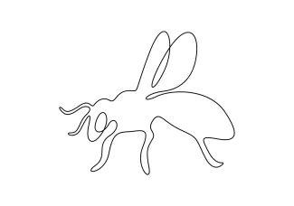 Honey Bee Practice One Line Drawing with a Honey Bee: Perfect for Young Learners