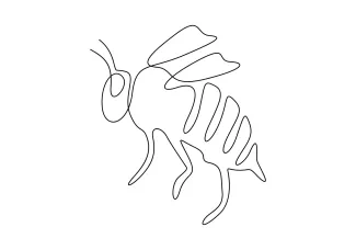 Honey Bee Honey Bee Drawing with a Single Line: Great for Beginners and Busy Artists