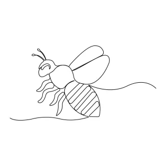 Bee One Line Drawing for Easy Daily Art Practice