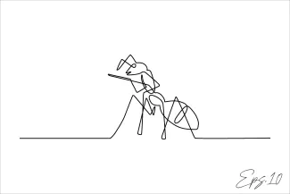 One-Line Ant Drawing: Discover Body Segments and Leg Position Through Simple Lines