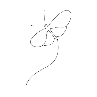 Butterfly Insect Learn to Draw a Butterfly with One Line: A Relaxing and Easy Insect Art Activity