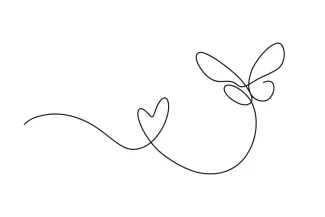 Heart-Shaped Butterfly in One Line: A Creative Way to Learn Shapes and Symbols